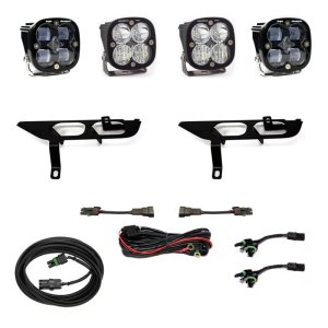 Ford F150 Fog Pocket Kit - Baja Designs - SAE Clear Squadron Pro DC - `21-`27